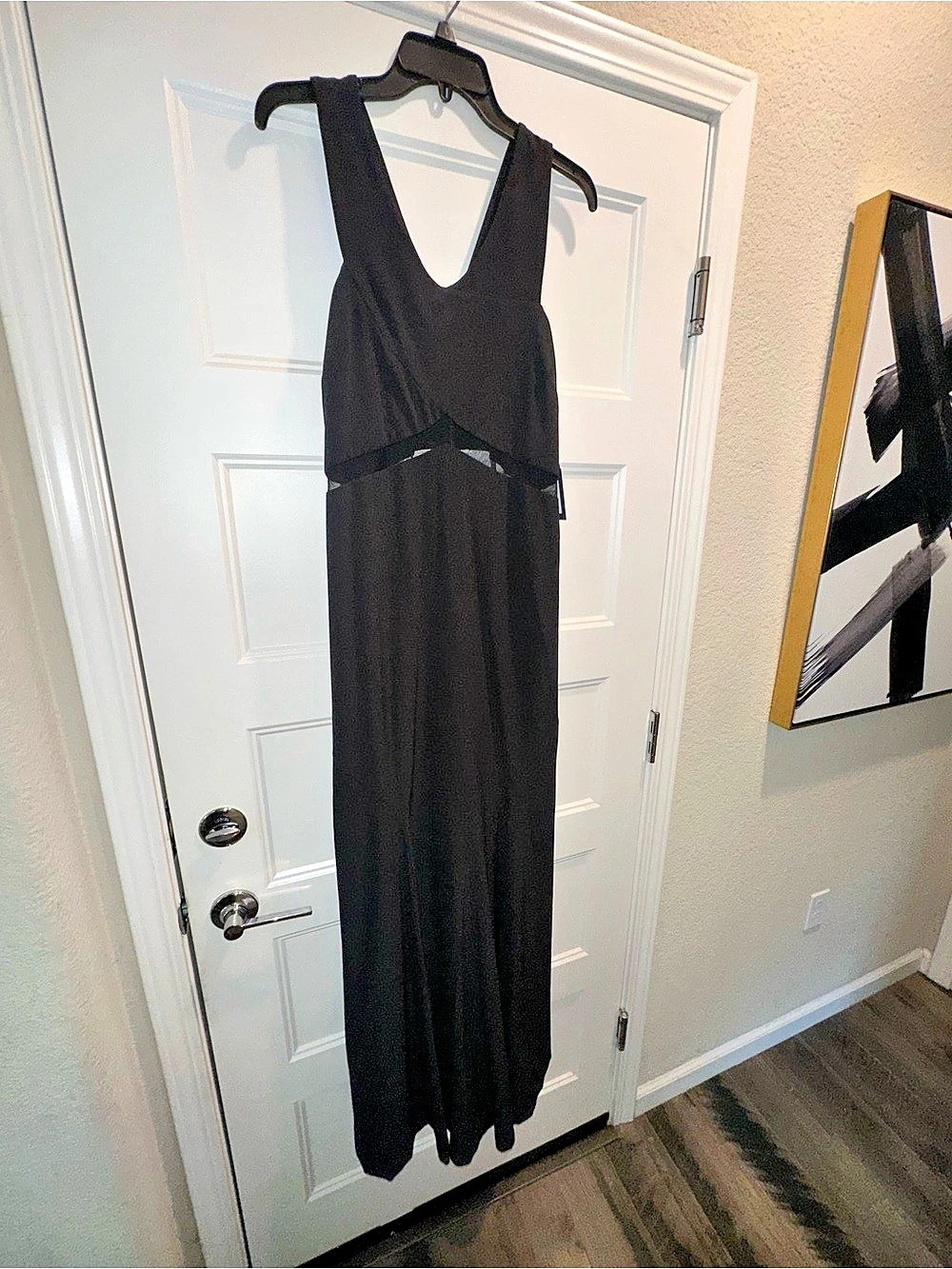 Marina Black Fishtail Maxi Dress Size 12 NWT